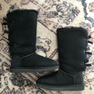 MINT BLACK 7 UGG BAILEY BOW TALL ll BOOTS